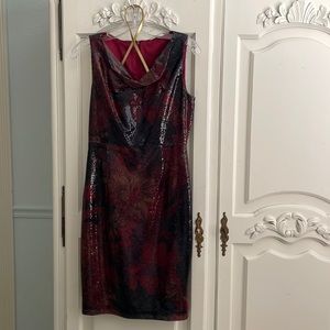 Elie Tahari dinner floral sequined dress, knee length.